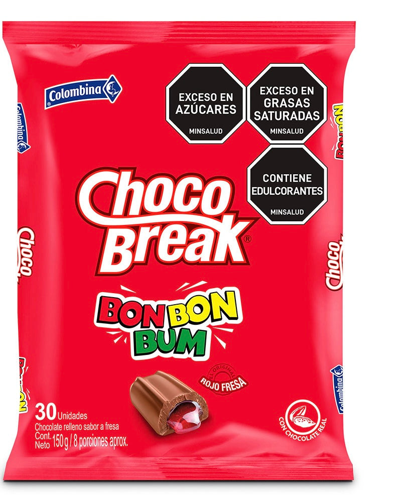 Choco break Bon Bon bum/ chocolates rellenos 30 unidades