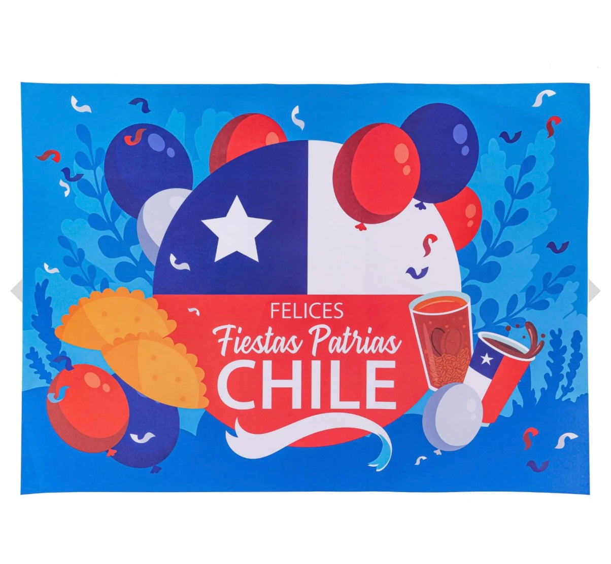 Individuales de papel fiestas patrias - pack de 10 unidades