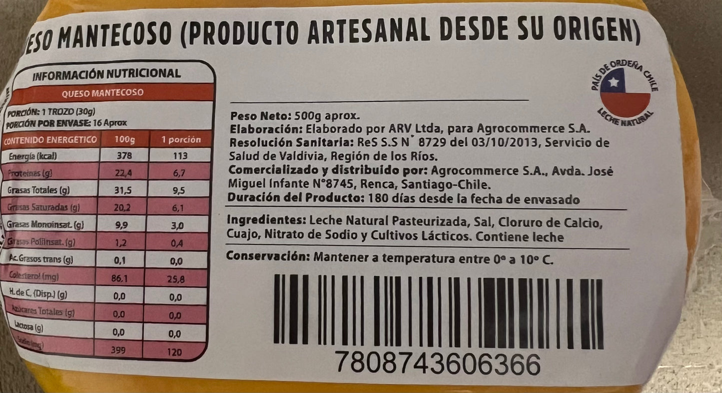 Queso mantecoso, arquenco 500g