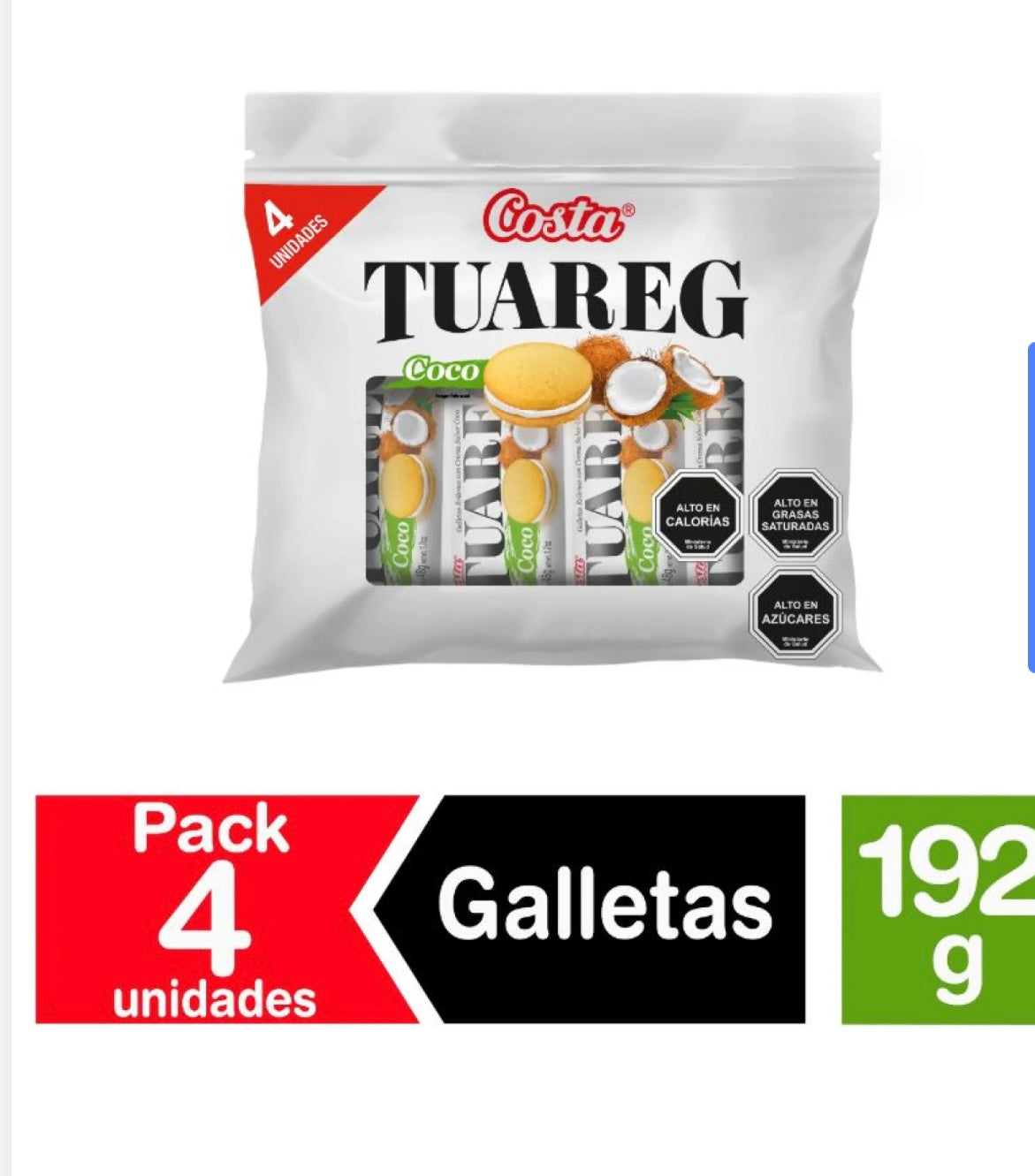 Tuareg coco pack de 4 mini galletas