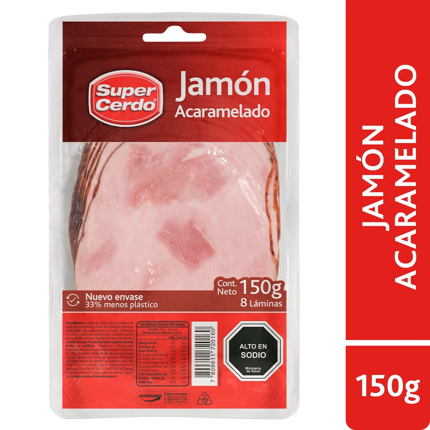 Jamón acaramelado súper cerdo 150g