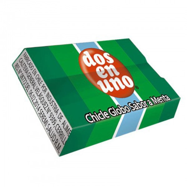 Chicle dos en uno sabor menta