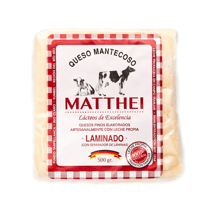 Queso mantecoso Matthei laminado 500gr
