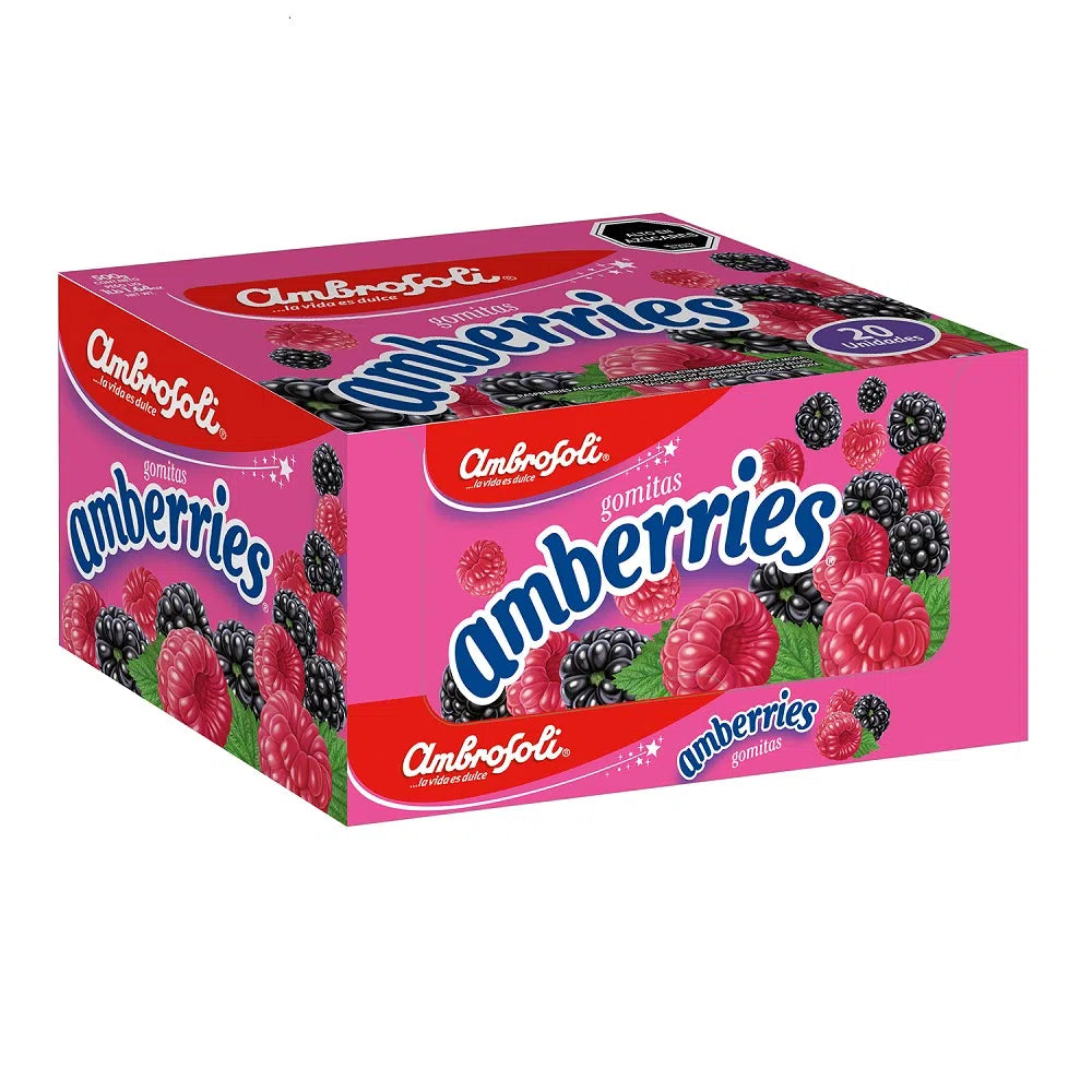 Amberries gomitas sabor frambuesa y mora