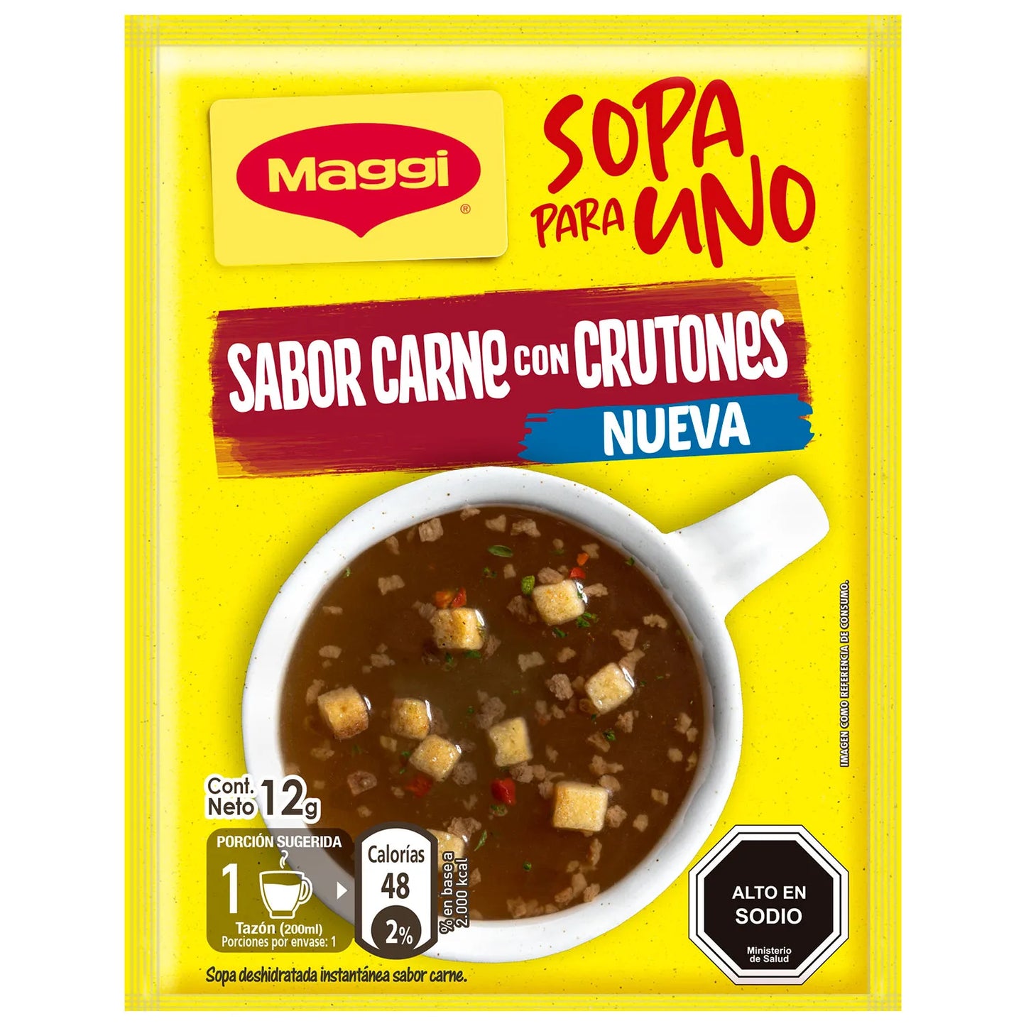 Sopa para uno carne con crutones Maggi