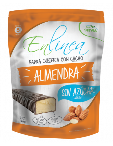 Barra de Almendra cubierta con cacao en línea 170g