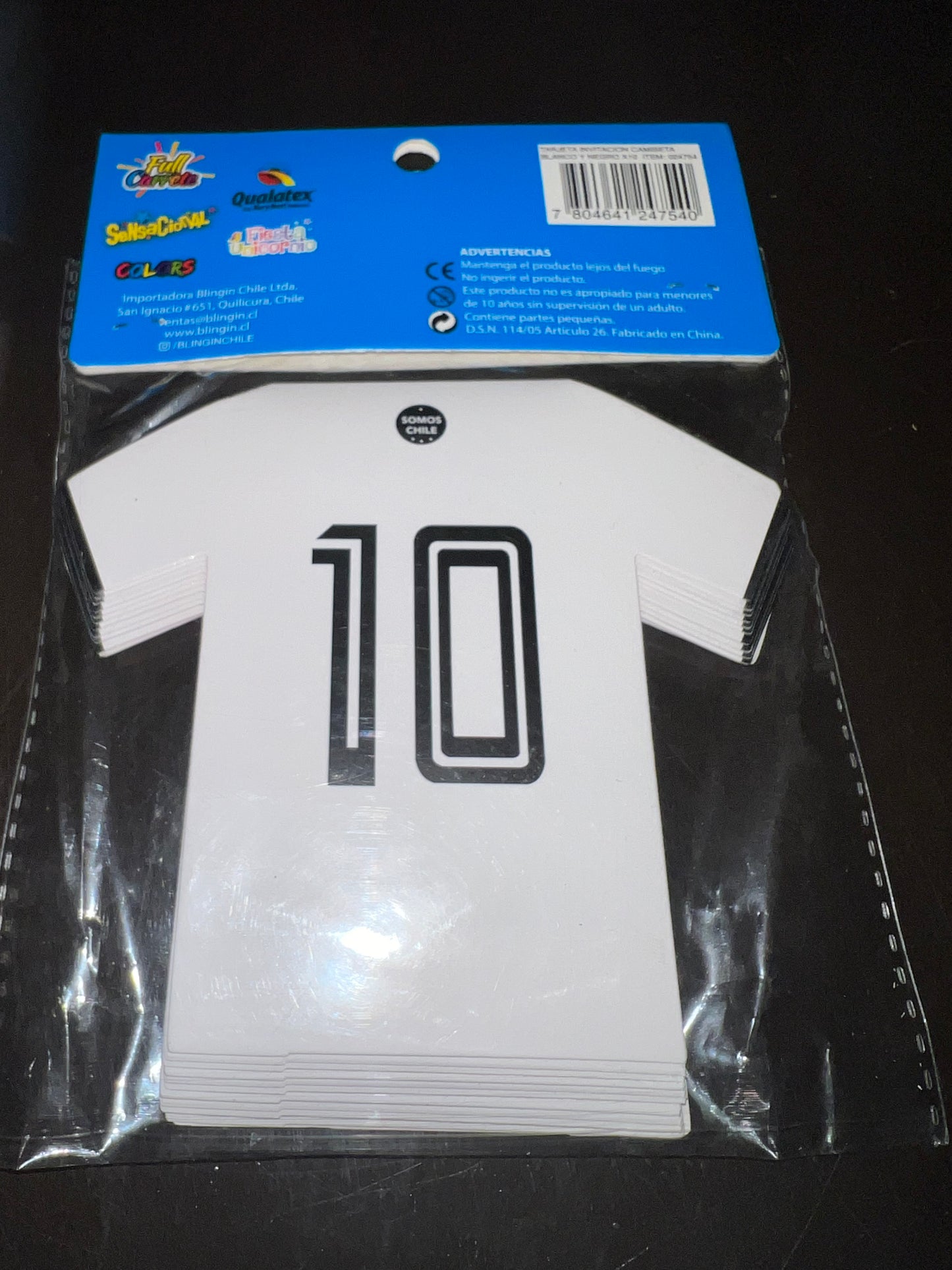 Tarjetas de invitación colo colo, 10 unidades