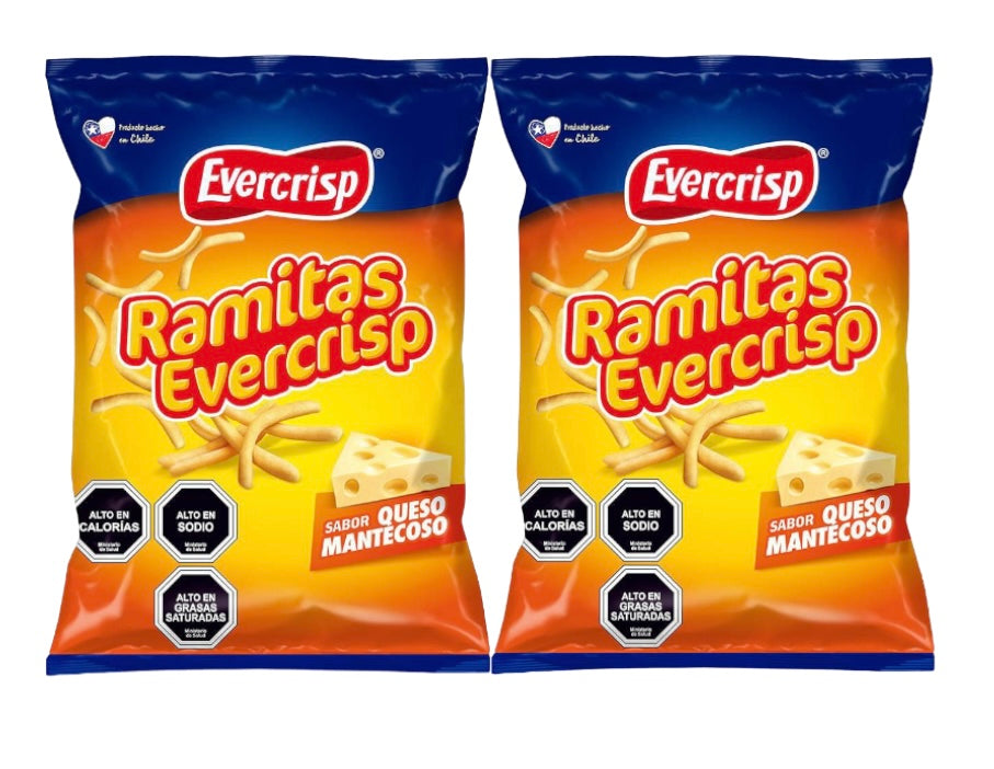 Ramitas de Queso Evercrips – snack chileno crujiente con sabor a queso