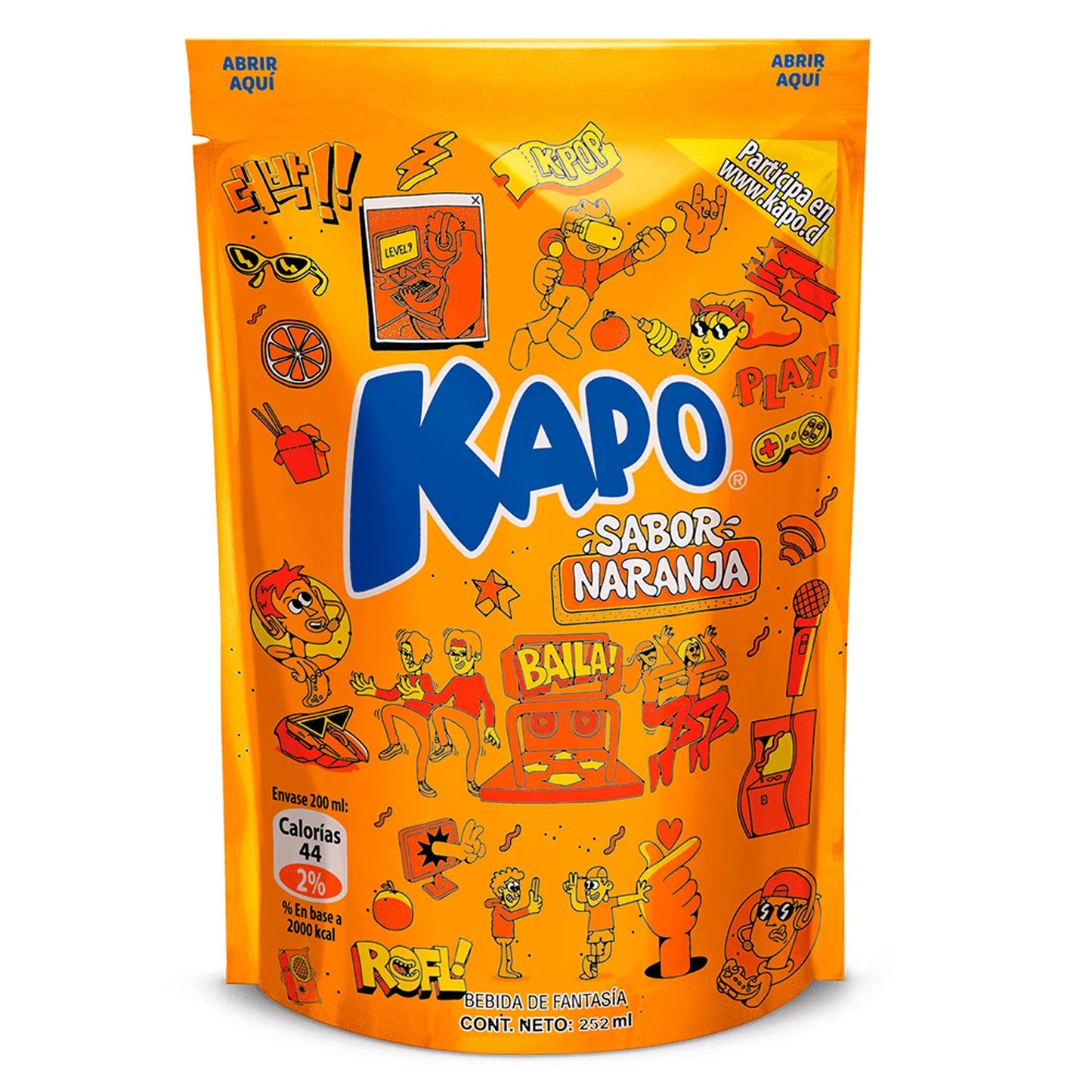 Jugos Kapo chilenos – sabor naranja