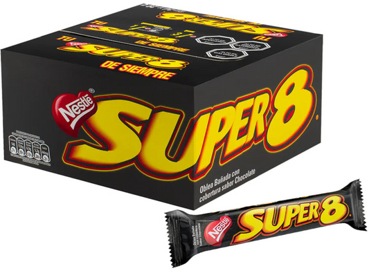 Super 8 - Oblea bañada con cobertura sabor a chocolate