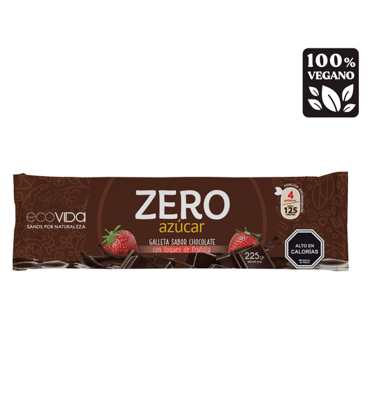 Galleta chocolate con toques de frutilla, zero azúcar