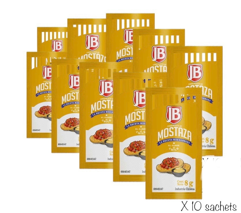 Mostaza JB sachet individuales 8gr X 10 unidades 8gr c/u