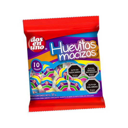 Huevitos macizos 10 unidades dos en uno