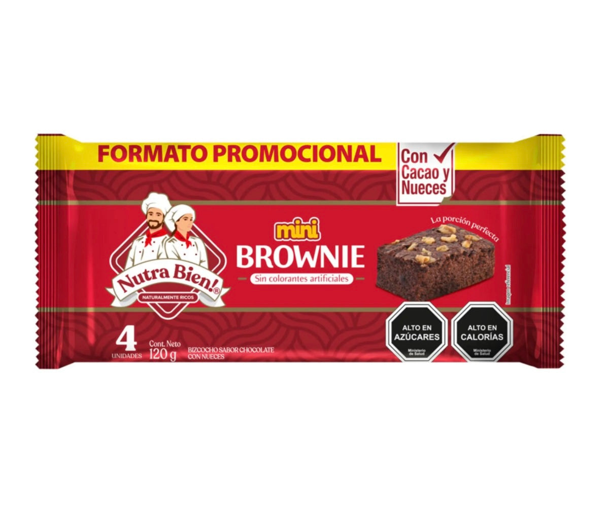 Brownie mini, nutra bien 4 unidades