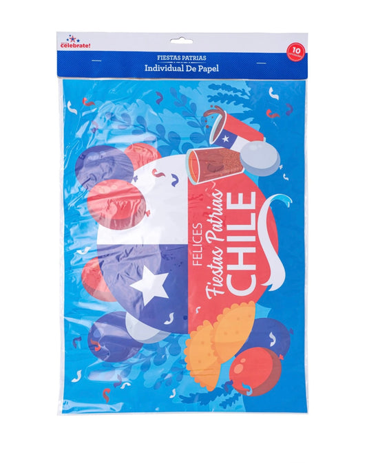 Individuales de papel fiestas patrias - pack de 10 unidades