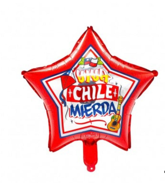 Globo metálico viva Chile mierda