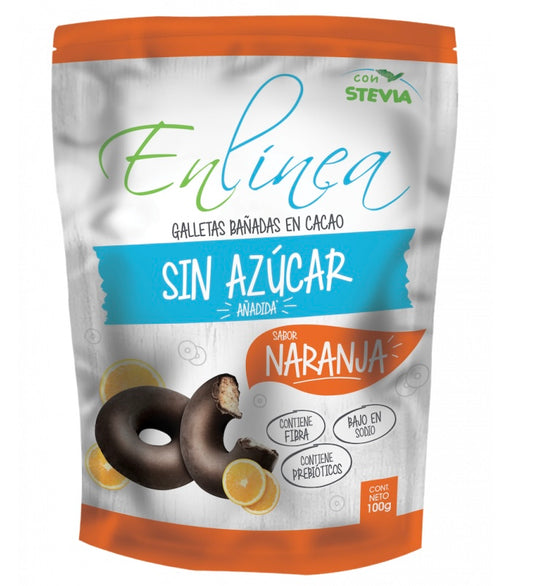 Galleta bañadas en cacao, sabor naranja, En línea 100g