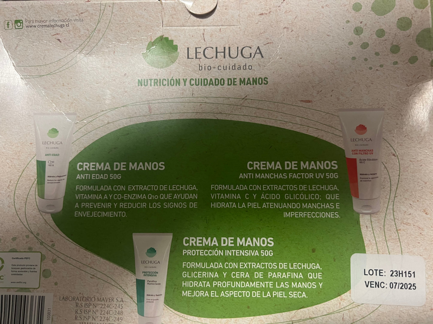 Crema lechuga set para manos