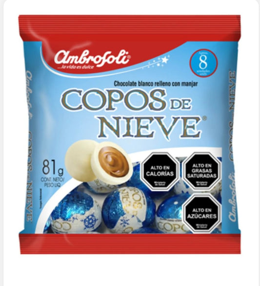 Huevitos de chocolate blanco relleno con manjar 81gr ambrosoli