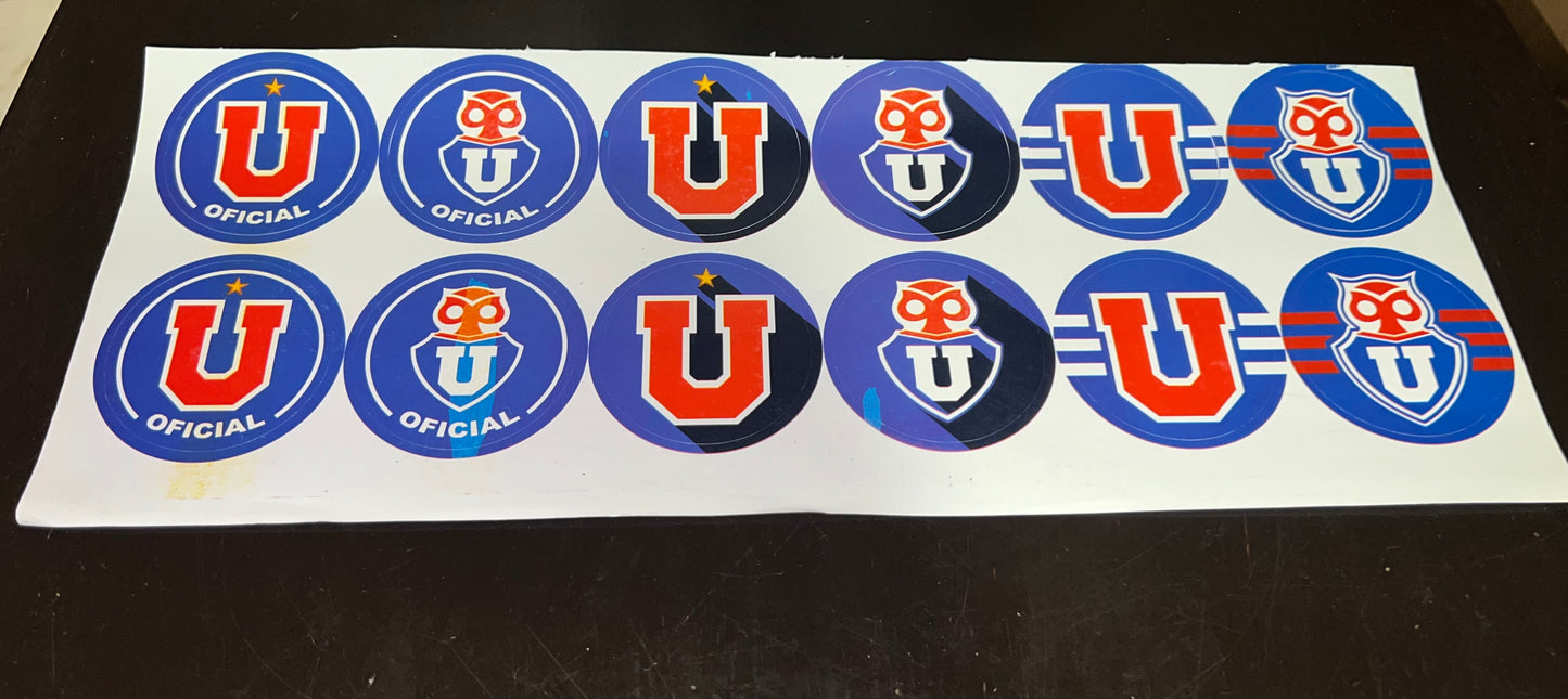 Stickers Universidad de Chile 12 unidades