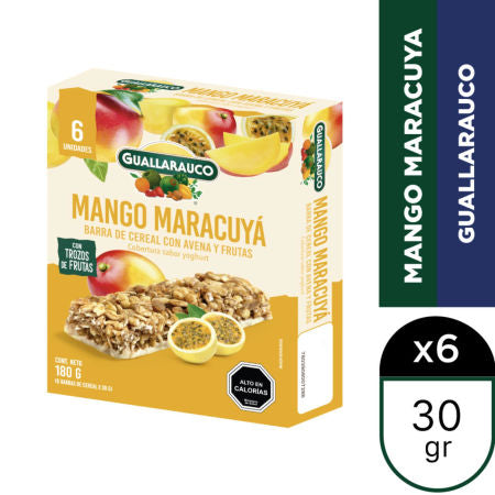 Barra de cereal mango maracuya guallarauco 6 unidades