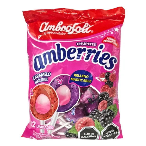 Amberries chupetes 12 unidades