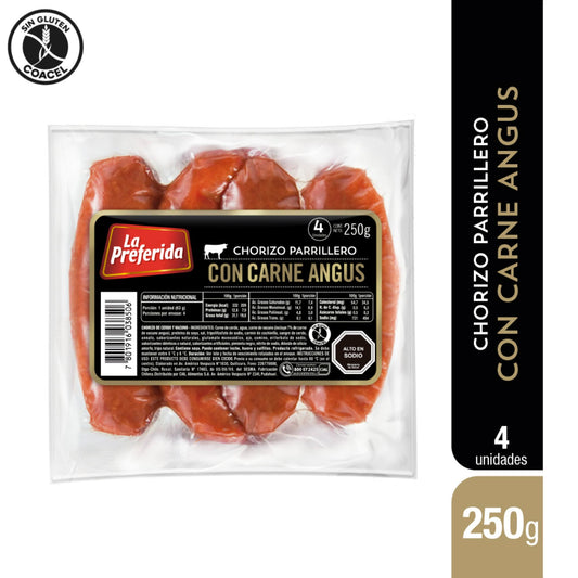 Chorizo parrillero carne de angus La preferida 250g