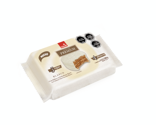 Alfajor calaf 3 capas Blancos