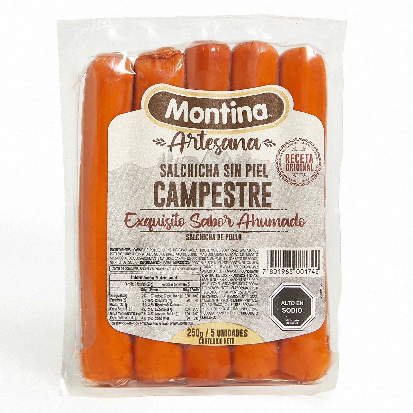 Salchicha campestre Montina 250gr