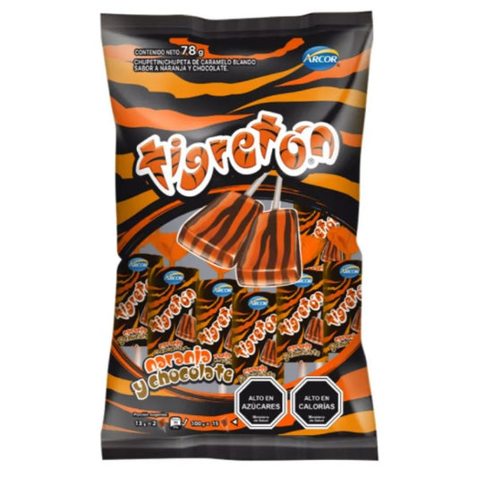 Tigreton naranja chocolate 78gr /12 unidades / Halloween/ Arcor