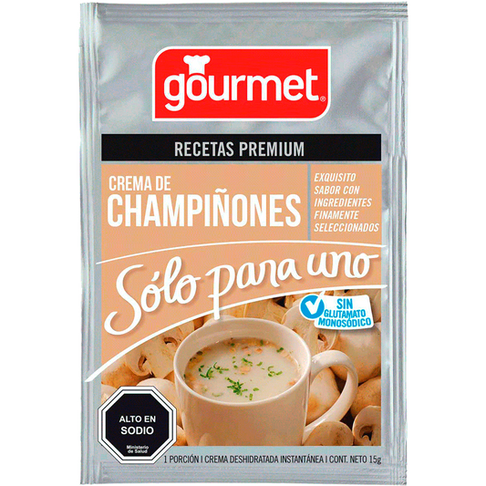 Crema de champiñones para uno, Gourmet