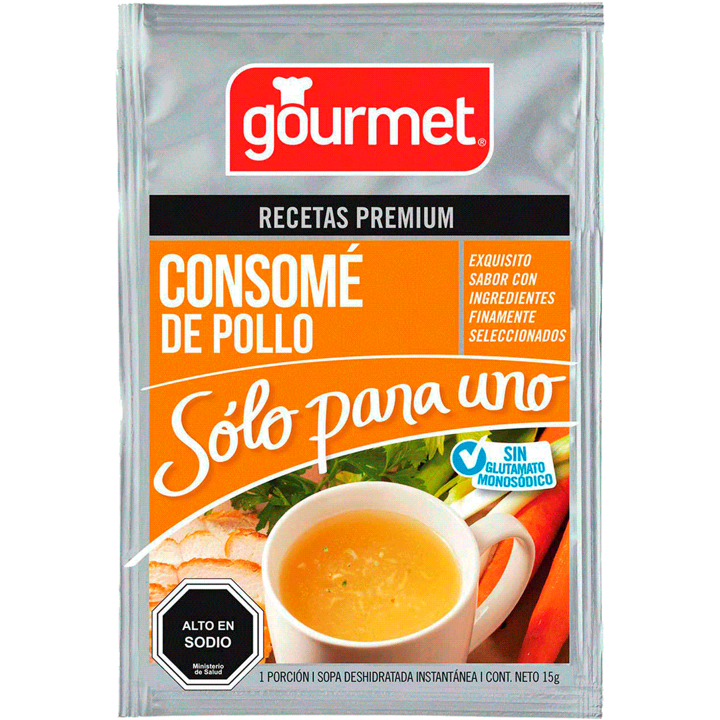 Sopa para uno consomé de pollo, Gourmet