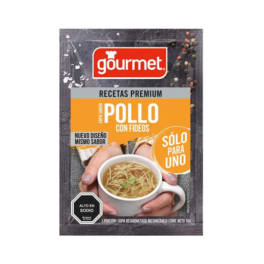 Sopa de pollo con fideos, para uno Gourmet