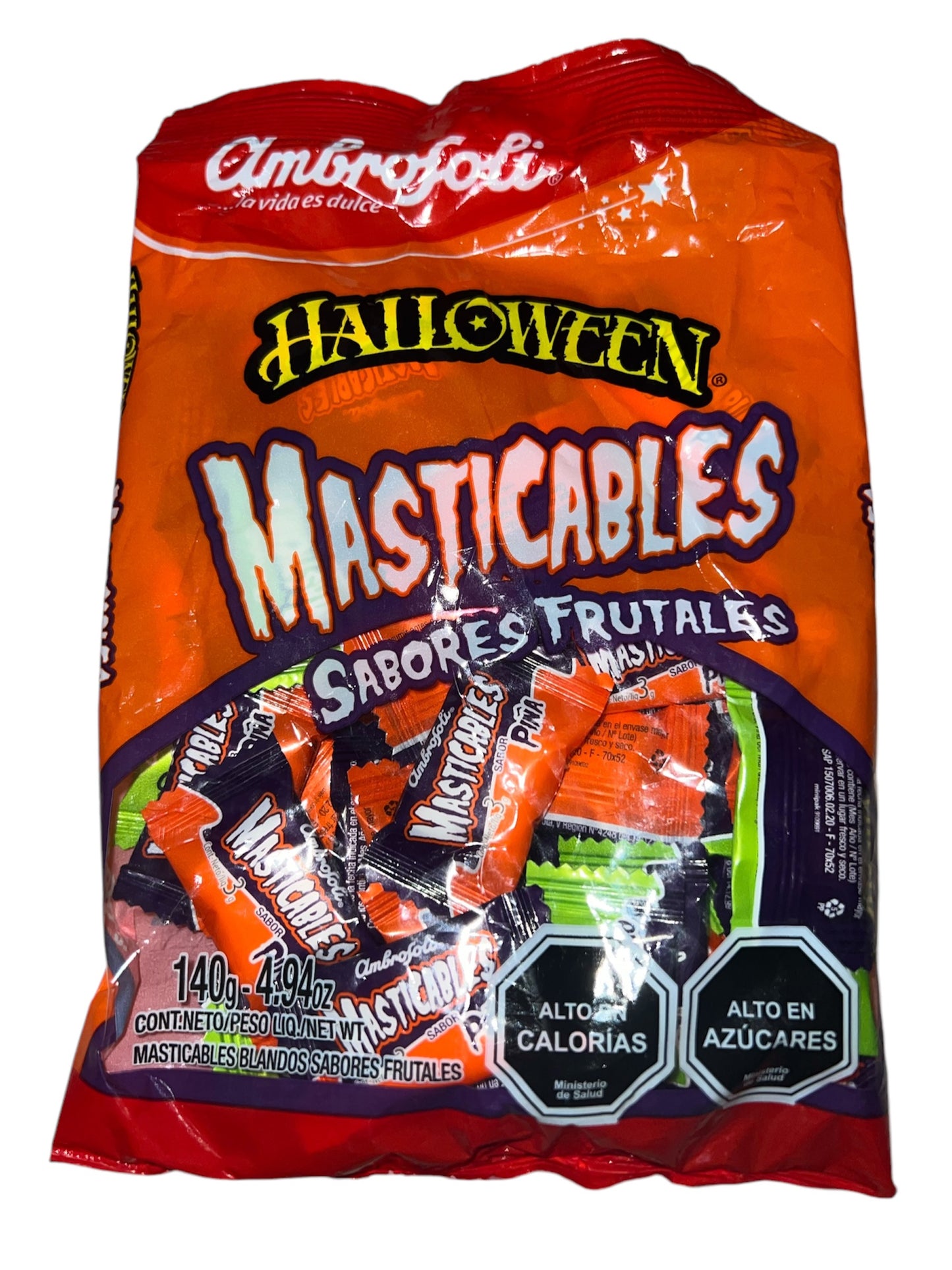 Masticables sabores frutales 140gr Halloween