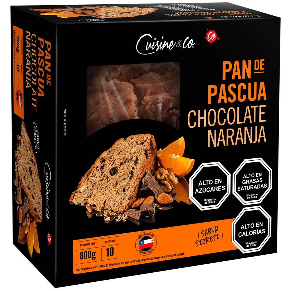 Pan de pascua Chocolate naranja almendra y nueces 800gr