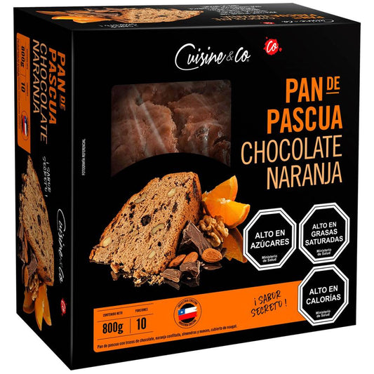 Pan de pascua Chocolate naranja almendra y nueces 800gr