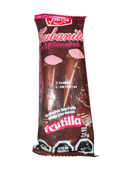 Cubanito frutilla/ marshmallow sabor frutilla 25gr