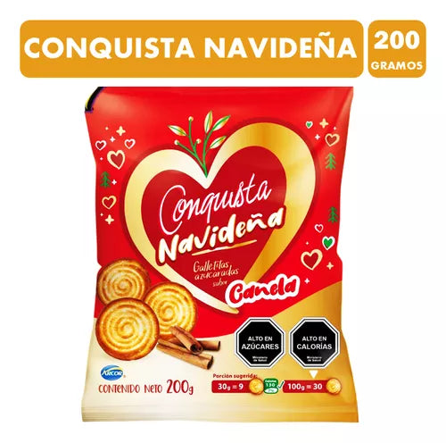 Galleta conquista navideña canela 200gr