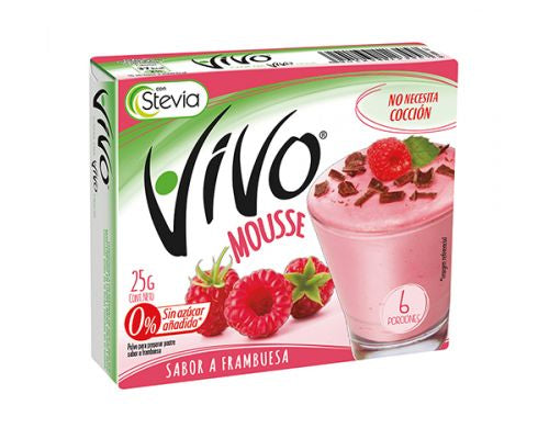 Mousse de frambuesa vivo para preparar