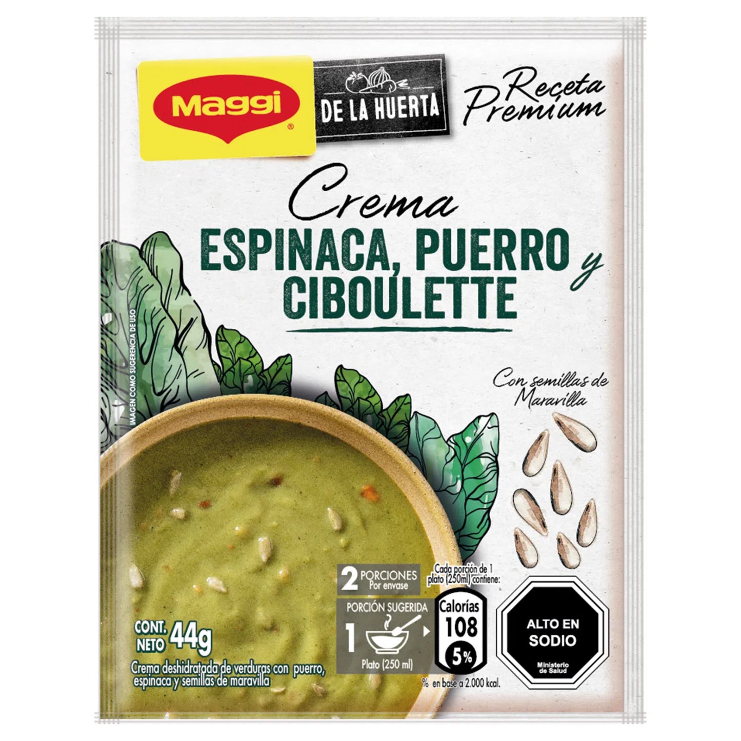 Crema espinaca, puerro y ciboulette Maggi